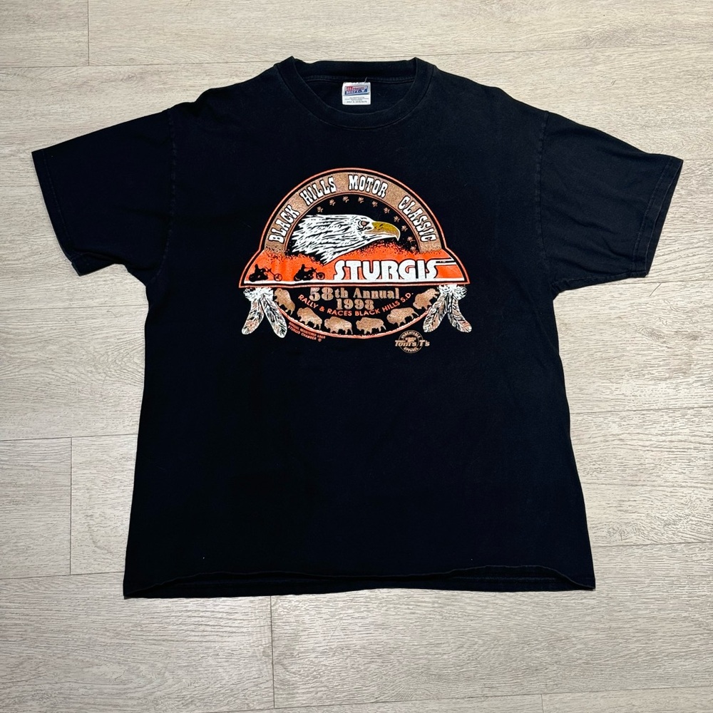 Vintage Black Hills Motor Classic Sturgis Motorcycle Rally Biker 1998 Size XL